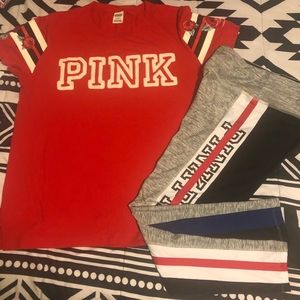 VS Pink Tee and leggings